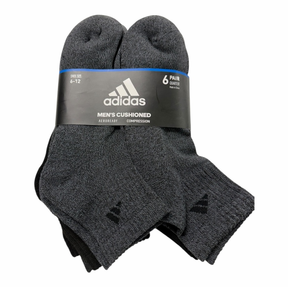 Brand new adidas Men's Cushioned Socks - Black and Gray